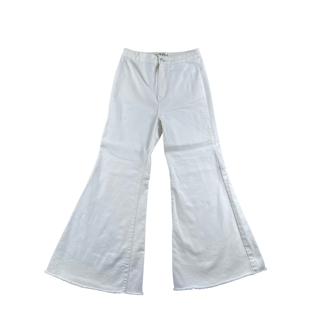 Free People We The Free Just Float On Flare Jeans White High Rise Size 30